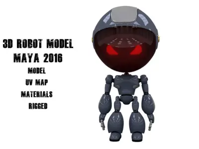 Full Body Rigged Robot Model Low-poly 3D model