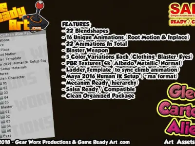 Gleek - Cartoon Alien Character Low-poly 3D model