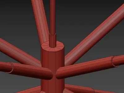 Wanda modern brass pendant light 3D model