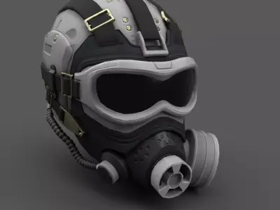 Scifi helmet ver 10 Low-poly 3D model