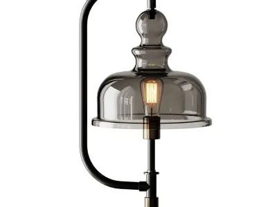 Uttermost Elieser Brushed Brass and Aged Black Floor Lamp 3D model