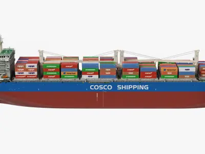  Cosco Chang Qing Cargo Ship with Containers 