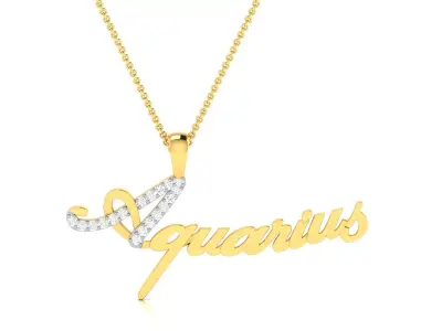Aquarius Pendant 3DM STL OBJ FBX Render Details 3D print model