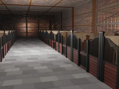 Horse Stable Low-poly 3D model