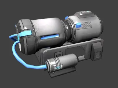 Low-poly PBR Sci-fi Generator Low-poly 3D model