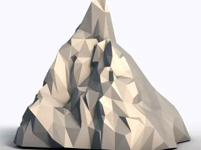 Low Poly Mountain Geometric Landscape Model  3D print model