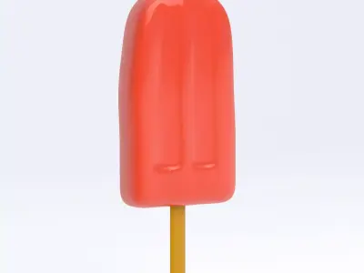 Ice Cream Bar Red 3D model