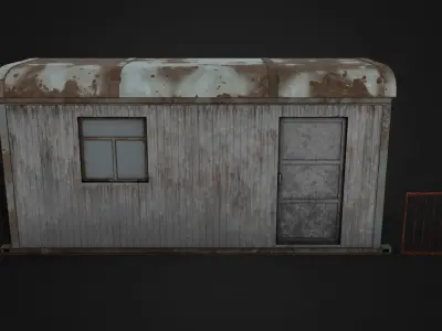 Trailer For Workers Low-poly 3D model