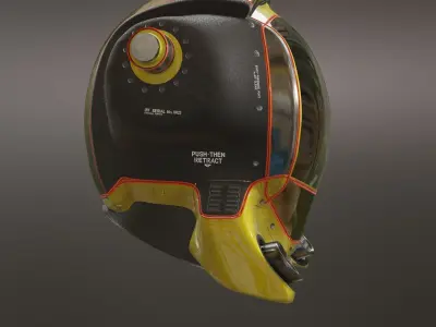 Sci fi Helmet 2 Low-poly 3D model