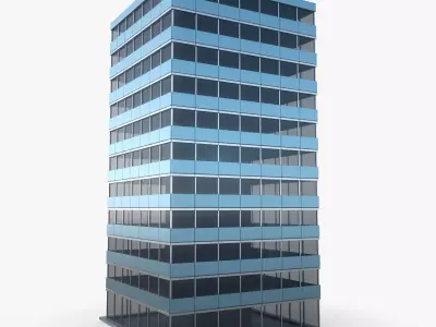 Office Tower Generic Low Poly  Low-poly 3D model