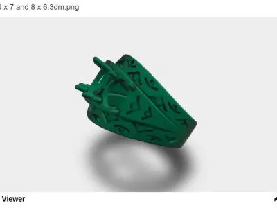 Men Ring with Three ovals Cut Center Stone 3D print model
