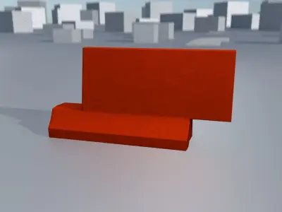 White and Red Road Traffic Barrier - Part 4 - Low-poly 3D model