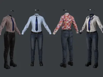 Female 1 - clothing 1 - Just clothing Low-poly 3D model