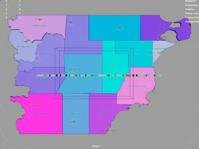 Chubut Province  Argentina map region geography political 3D model