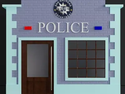 Children playhouse Police department 2 for kids 3D model