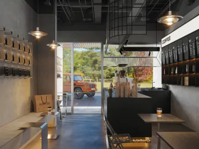 coffee shop  interior   3D model