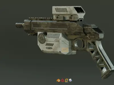 sci-fi gun 3D model 23