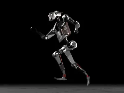 Low poly stylized rigged robot Low-poly 3D model