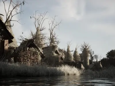 Tribal Village 39 Assets Low-poly 3D model