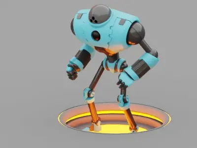 Android rigged- -animated character 3D model