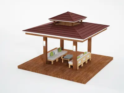 Modern gazebo 3D model purchase