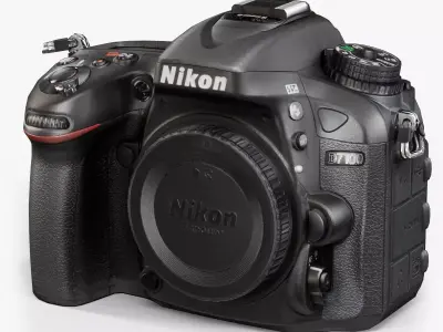 Nikon D7100 DSLR camera Low-poly 3D model