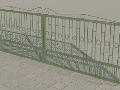 3D old Gate  Low-poly 3D model