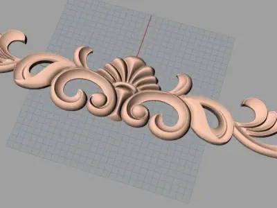Furniture decorative flower 3D STL model for CNC carving E059 3D model