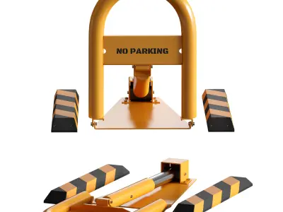 Parking barrier fencing parking restrictor 3D model