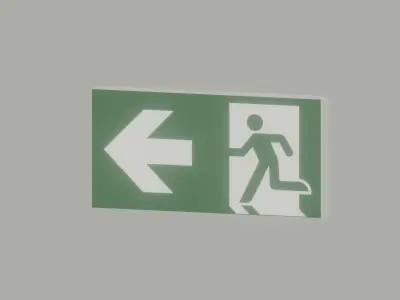 Exit Sign Low-poly 3D model