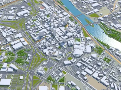 Saint Paul Downtown Minnesota USA Low-poly 3D model