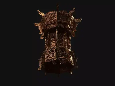 Chinese Palace Lantern  Low-poly 3D model 6