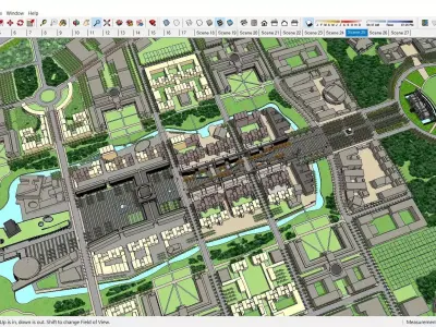 Sketchup Plaza siteplan Complex K4 3D model