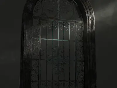 Old Forged gate  Low-poly 3D model