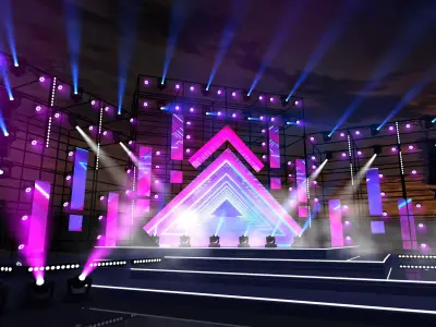 Concert Stage Arena Low-poly 3D model