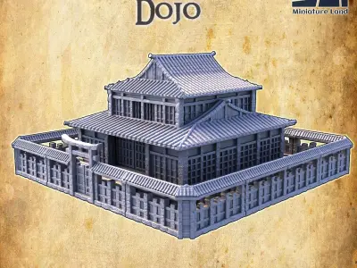 Samurai Dojo Tabletop Terrain 28 mm 3D print model