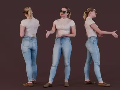 Friendly Greeting in Skinny Style 3D model