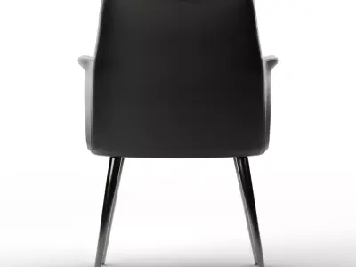 Open Box Finley Wing Dining Chair Sierra Leather Black Low-poly 3D model