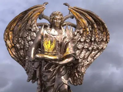 Kings Crown Serpants Rule Statue 3D 3D model