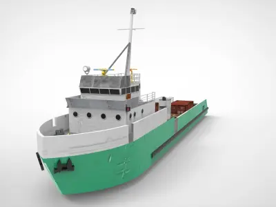 Old Supply Vessel Low-poly 3D model