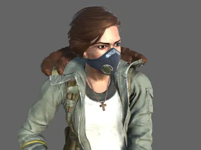 Woman Survivor Low-poly 3D model