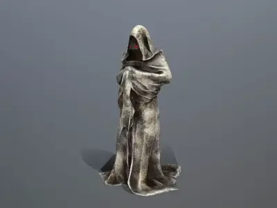 old statue Low-poly 3D model