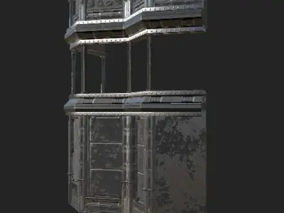 SciFi Wall Low-poly 3D model purchase