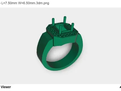 Men Ring with an Asscher Cut Center 3D print model