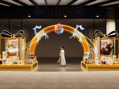 Christmas Decor Gate ShoppingMall 3D model