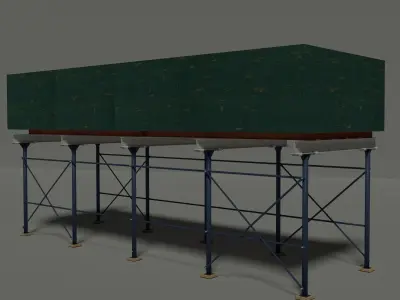 NYC Sidewalk Shed Low-poly 3D model