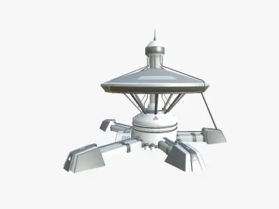SciFi Facility C02 White Gray - Sci Fi Exterior Design Low-poly 3D model