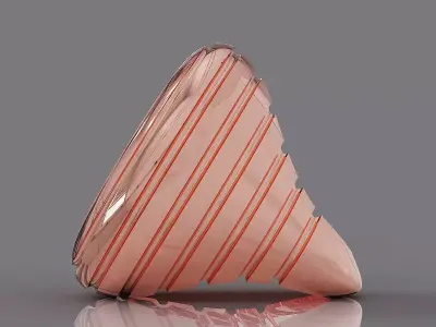 Spiral Layered Ring with Geometric Cutouts 3D print model