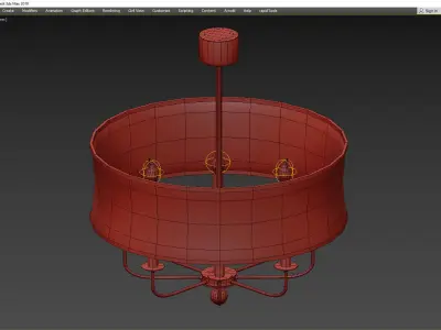Zoe Eight-Light Brass Chandelier Low-poly 3D model