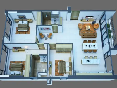 The 3D house design is so impressive 3D model